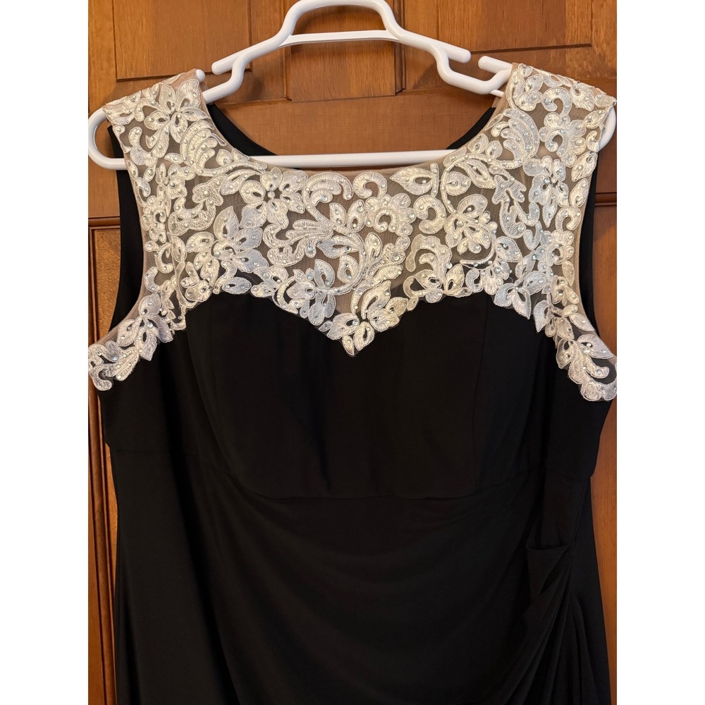 Alex Evenings Woman Lace Full-Length Dress Size 18W Black Wedding Bridal Holiday